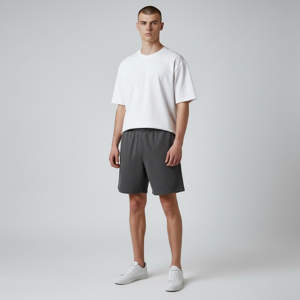 Champion Mens 9" Lounge Shorts, Standard Fit, Lightweight Gray Size Large